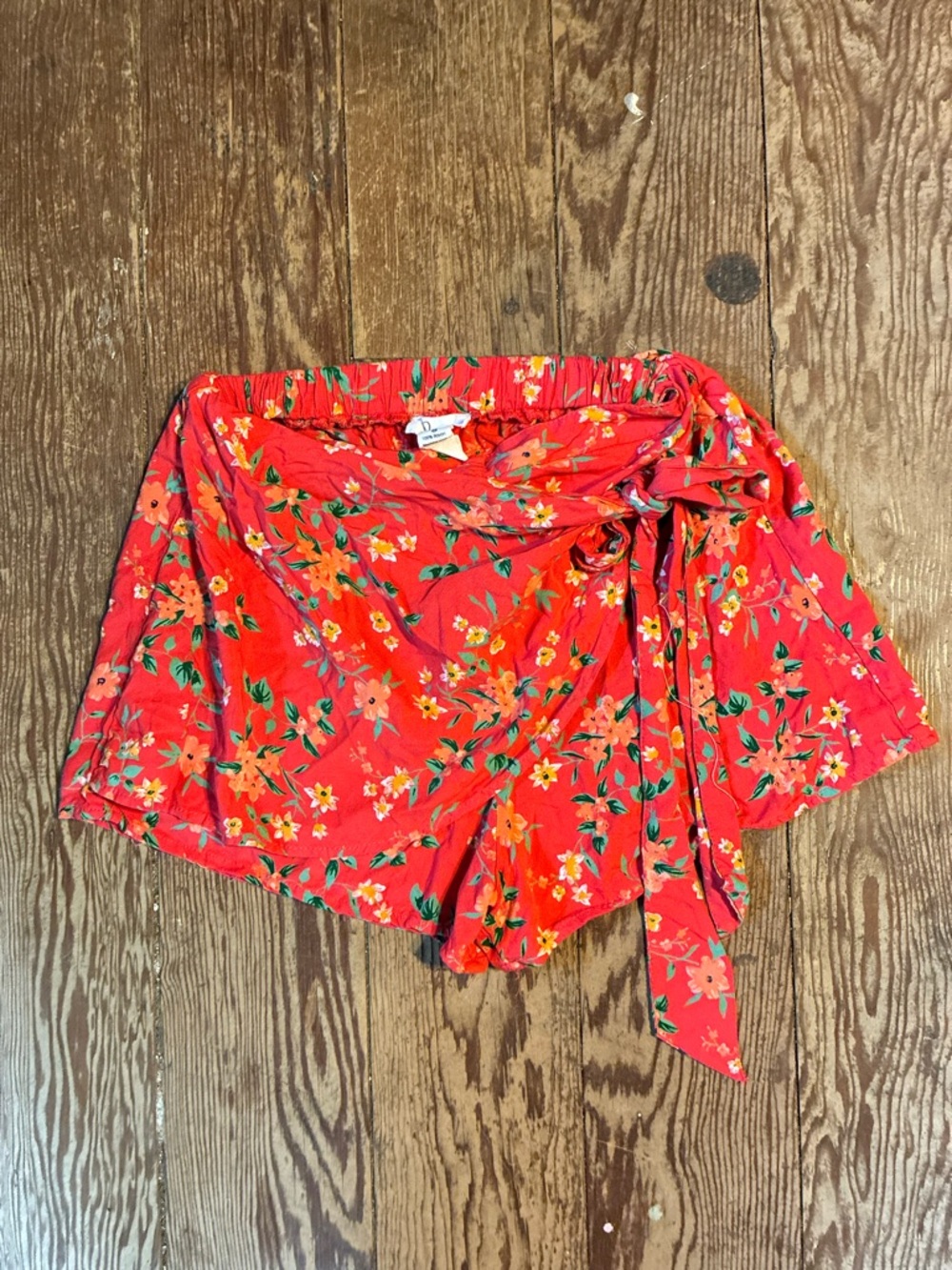 Japna Red Floral Wrap Skort